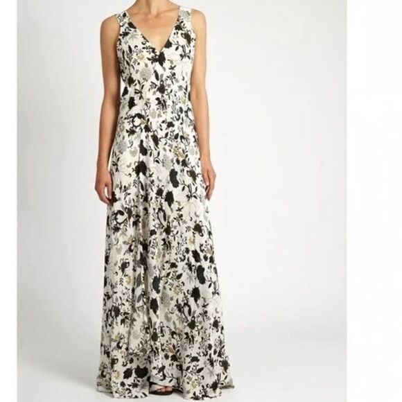 NWT New A.L.C Harlan Floral print  100% Silk-crepe Maxi Dress Sz 2 - Picture 2 of 16